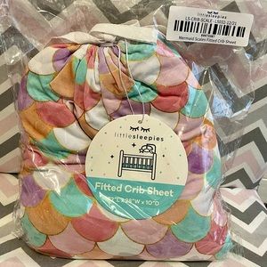 Little sleepies Mermaid scales fitted crib sheet